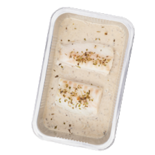 Ovenschotel kabeljauwhaas in romige saus